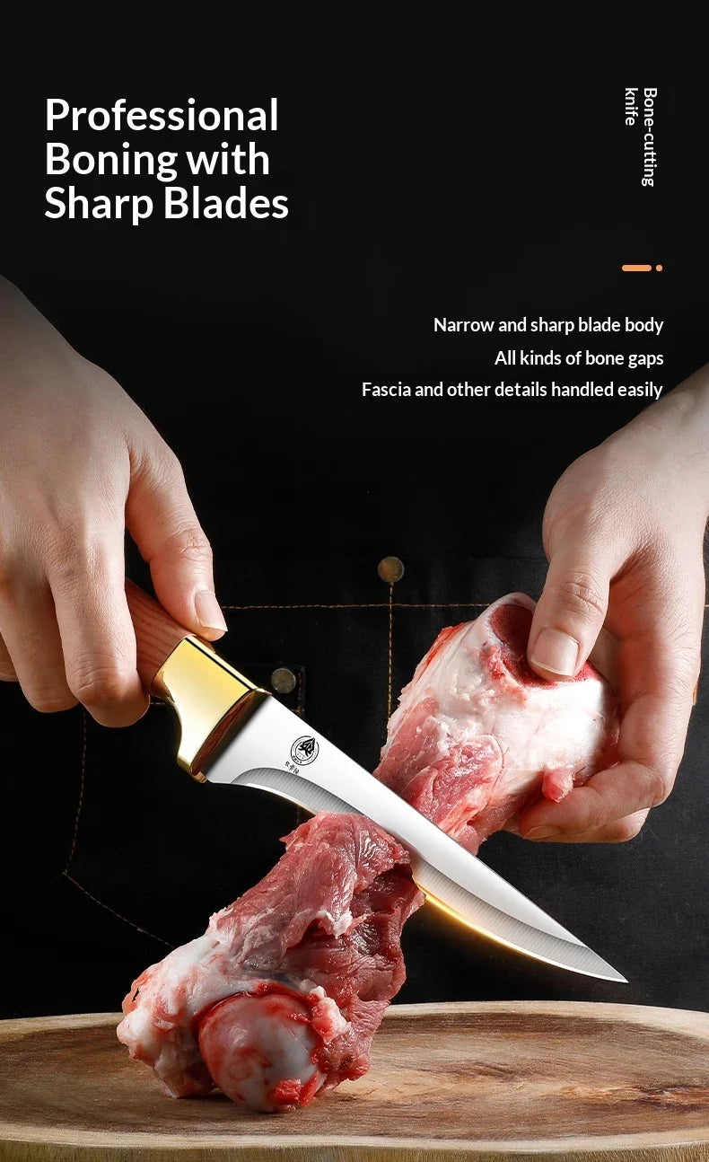 Professional threepiece butcher knife set Kitchen knives for beef pork and lamb with deboning cutting and multipurpose functions