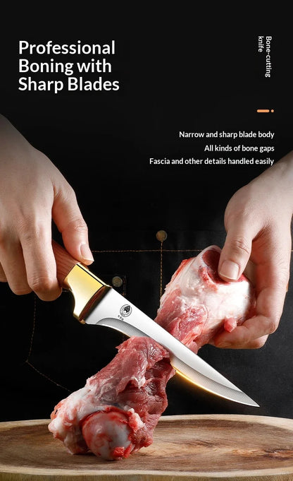 Professional threepiece butcher knife set Kitchen knives for beef pork and lamb with deboning cutting and multipurpose functions
