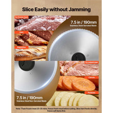 SucceBuy 200W Meat Slicer 7.5" Electric Deli Slicer with 2 SUS420 Blades & 0-0.6" Adjustable Thickness for Frozen Meat Ham Steak