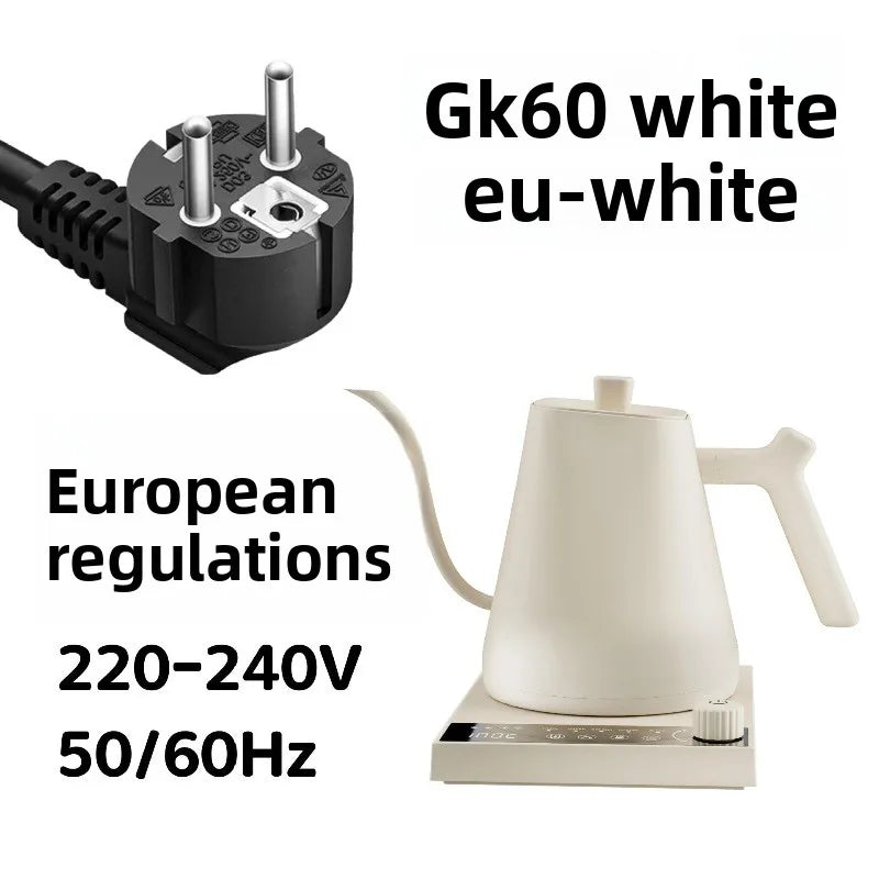 110V 220V 1000W Premium Stainless Steel Ultra-Fast Hot Water Boiler 40-100℃ 600ML Electric Gooseneck Pour Over Coffee Kettle
