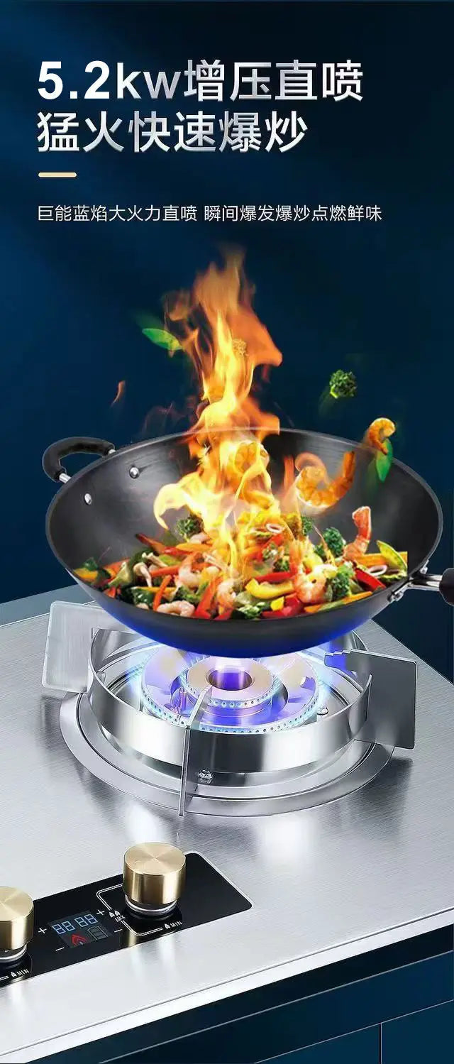 Gas gas stove pure copper direct injection fire double stove natural liquefied gas timing embedded desktop stove new