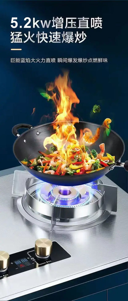 Gas gas stove pure copper direct injection fire double stove natural liquefied gas timing embedded desktop stove new