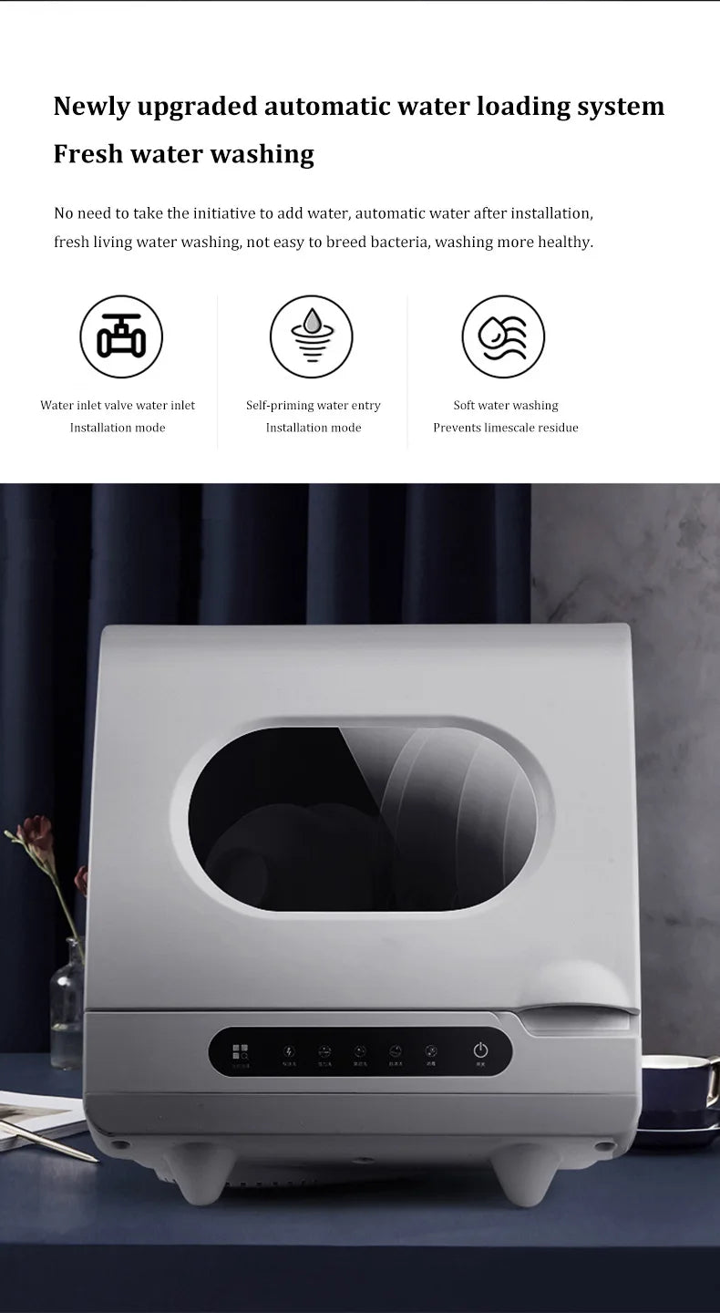 Customizable Smart Built-in Mini Dishwasher Fully Automatic 4 Sets Capacity Class Energy Efficient Easy Install for Household