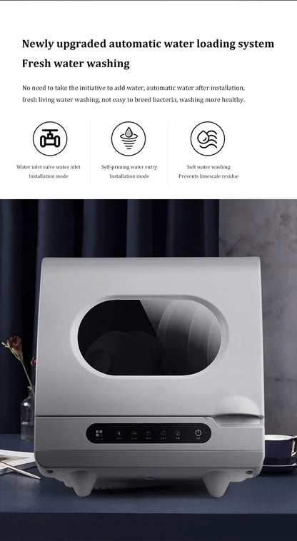 Customizable Smart Built-in Mini Dishwasher Fully Automatic 4 Sets Capacity Class Energy Efficient Easy Install for Household