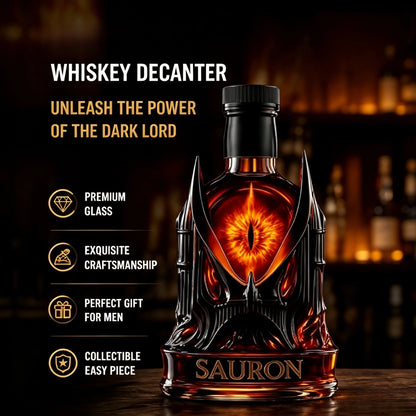 Fantasy Eye Whiskey Decanter Bottle – Gothic Style Glass Liquor Decanter for Bourbon Scotch, Unique Collectible Barware Gift