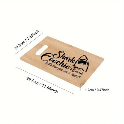 Bamboo Great Shark Engraved Cutting Board - Humorous Kitchen Decor, Perfect Housewarming Gifts，Outdoor camping, dinner party