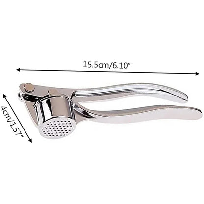 6.10in Stainless Steel Garlic Mincer - Dual-Use Garlic Press & Nut Cracker
