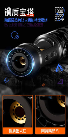 New Powerful Metal Gas Lighter Windproof Kitchen Cooking Torch Flame Jet Barbecue Smoking Accessories Cigar Lighters Men's Gift