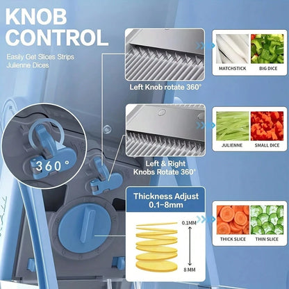 Multifunctional Vegetable Slicer And Dicer, 3-In-1 For Shredding/Slicing/Dicing, With Hidden Blade Safety Design, Easy To Clean And Machine Washable, A Must-Have Tool For Home Chefs, Greatly Improving Prep Efficiency And Redu