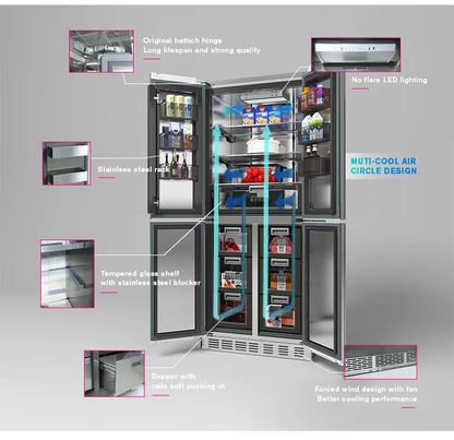 2025 BCD-355WQB Best-Selling Built-In Refrigerator-Freezer - 355L Home Appliance with Premium Cooling Performance