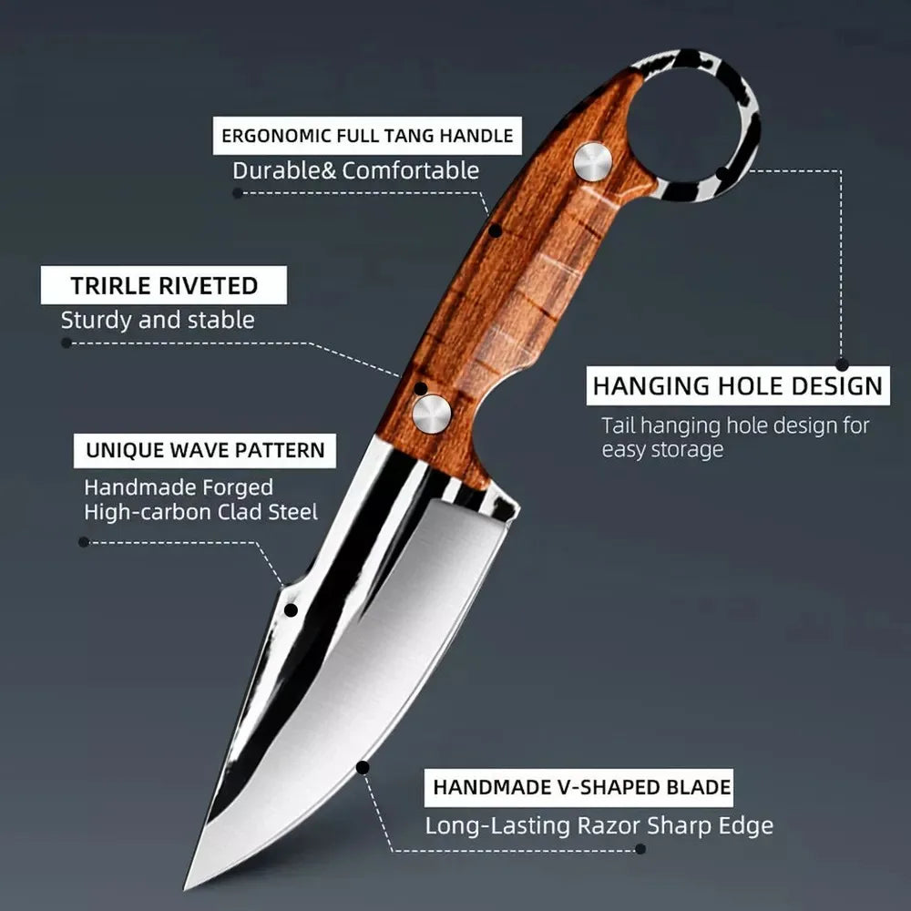 3pcs Multipurpose Knife Set, Outdoor Bone Removal Special Knife, Stainless Steel Sharp Meat Cutting Knife, Portable Fruit Knife