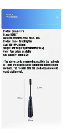 2025 Adjustable Bent Hose Butane Lighter, Windproof Rotary Nozzle, Suitable for Kitchen/barbecue/candle, Inflatable Gas Igniter