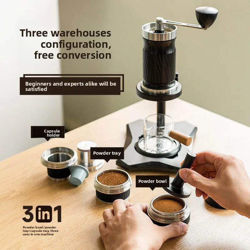 Home Outdoor Portable Car Italian Hand Crank Coffee Machine High-end Extract Espresso Coffee Machine