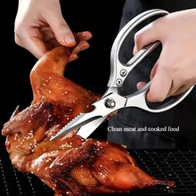 Multi-Function Kitchen Scissors Heavy Duty Kitchen Shears,Cutting Food ToolsCooking Shears for Chicken,Meat, Fish,Poultry(Sliver)