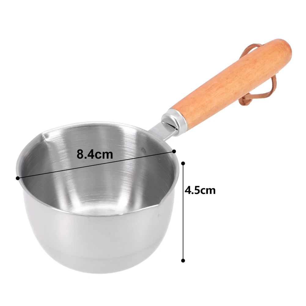 1pc 150/300/500ML Stainless Steel Mini Frying Pan Hot Oil Pan Hot Sauce Small Pot Cooking Butter Melting Pot Kitchen Supplies