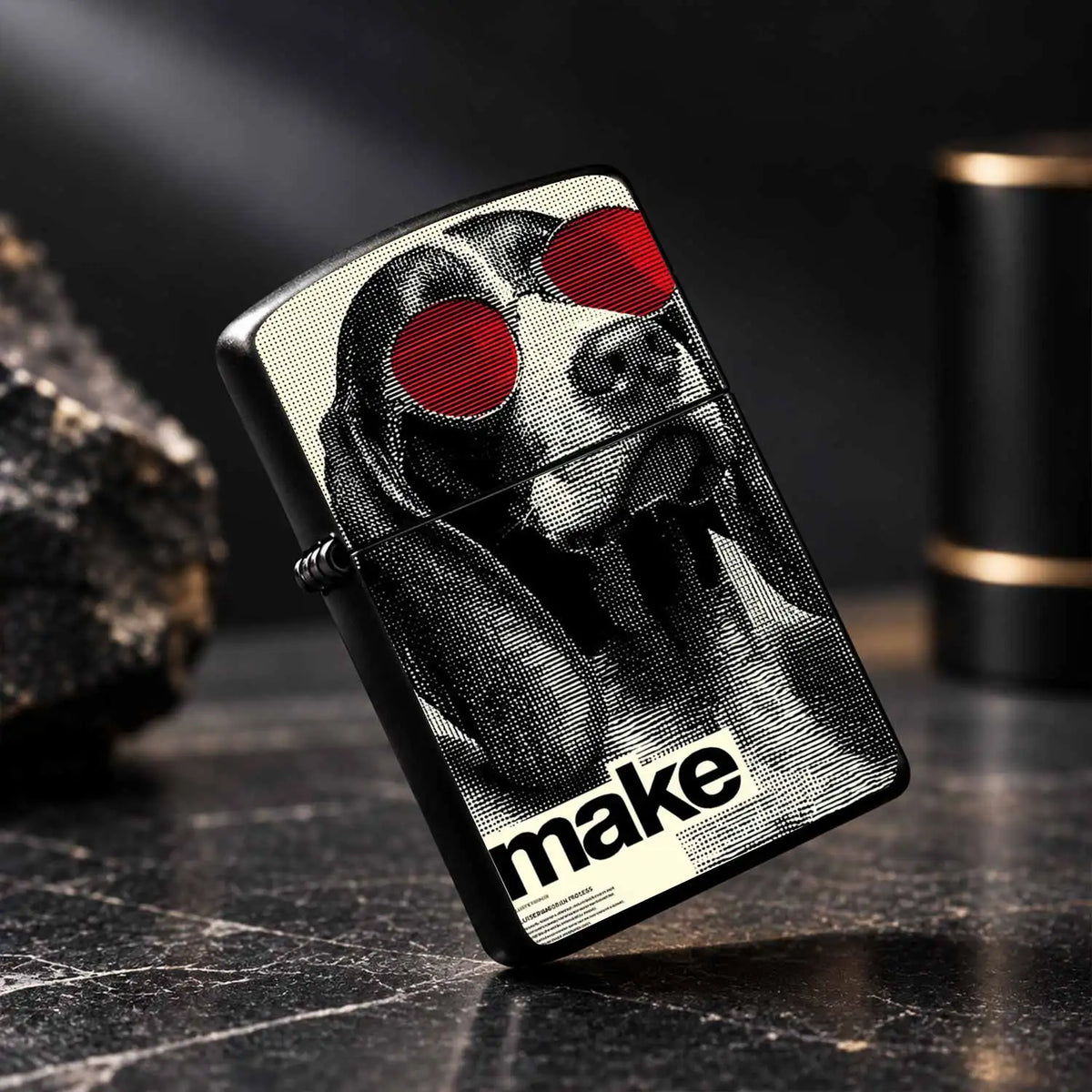 Creative Pop Art Cool Hound With Red Sunglasses Lighter, Retro Halftone Art Stylish Portable Accessory, Ideal For Outdoor Camping, Aroma Lighting, Birthday Vibe Boost, Daily Use, Gifting, Multi-Scenario Functional Unique Tren