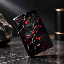 Vibrant Red Plum Blossom Lighter, Exquisitestyle Dark Background Twisted Branch Design, Portable Delicate Accessory For Daily Use, Gorgeous Aesthetic Decorative Item, Ideal Thoughtful Gift For Friends Family On Various A Humo
