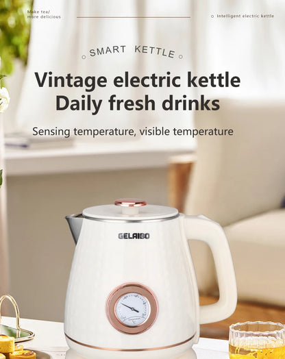 GELAIBO electric kettle mechanical thermometer shows the temperature, high-quality temperature control, European-style fashion s