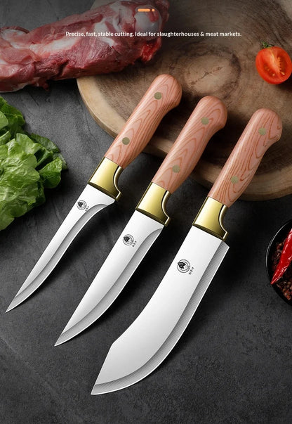 Professional threepiece butcher knife set Kitchen knives for beef pork and lamb with deboning cutting and multipurpose functions