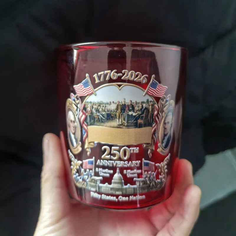 250th Anniversary Limited Edition Wine Glass Hand-painted American Historical Commemorative Liquor Whisky Wine Glass Home Decor