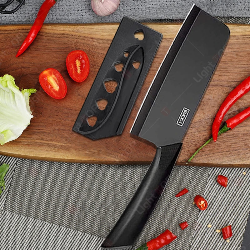 WXCOO Kitchen Knife Chef Meat Cleaver Boning Household Chopper Knife with Cover Stainless Steel Fruit Knife Vegetable Slicing
