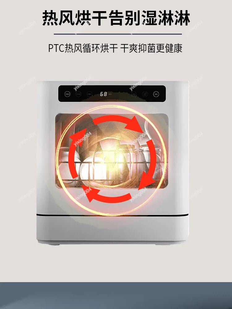 Portable Countertop Dishwasher No Installation Smart High Temp Drying Household Washer