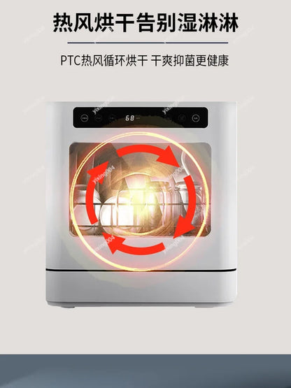 Portable Countertop Dishwasher No Installation Smart High Temp Drying Household Washer