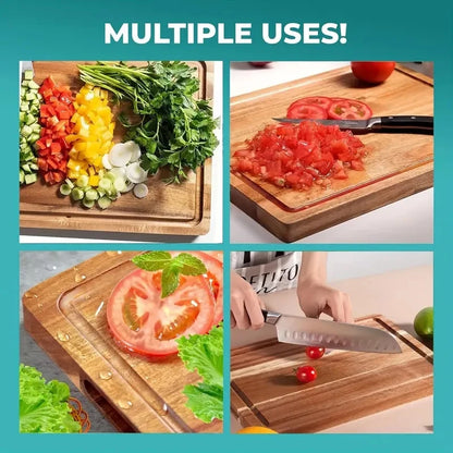 Beech Walnut Wooden Cutting Board Kitchen Chopping Block Cheese Meat Butcher Block - Durable Wood Cutting Board for Kitchen To