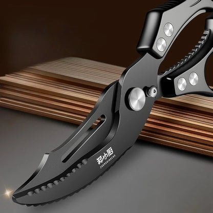 Heavy duty Kitchen scissors Black titanium Scissors Multi-purpose Sharp Cutting Chicken Duck Goose Meat Vegetables Fish