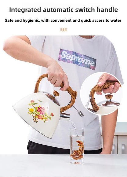 3L Color-Changing Flower Whistling Kettle, Stainless Steel Visual Alert When Water Boils, for Induction & Gas