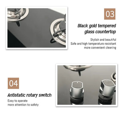 New Product Yahct RV Gas Stove 2/3 Burner Cooktop Combo Built-in L.P.G Gas Electric Ignition SMART VOLUME With BIG POWER GR-B003