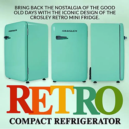 Retro Mini Fridge 3.2 Cu Ft Mint Green Compact Refrigerator for Bedroom Garage Office Under Desk Undercounter Apartment Dorm Ae