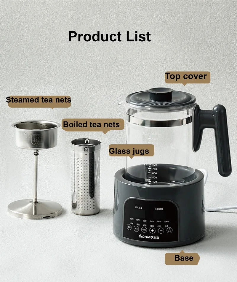 220V Health Kettle Temperature Control Pu'er Steam Teapot Baby 72h Constant Temperature Glass Milk Pot 1.5L Electric Kettle