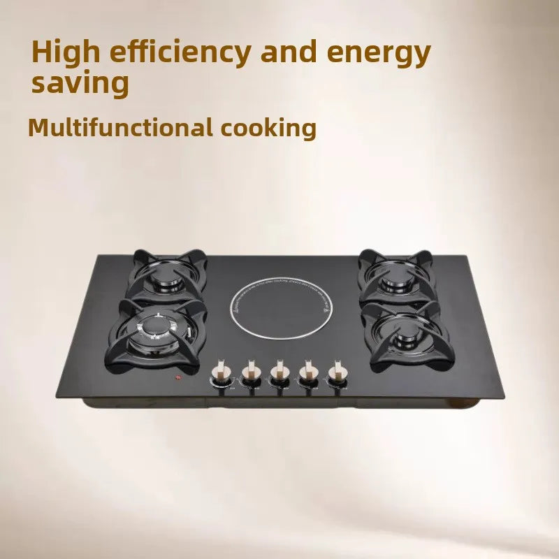 High Quality Cooktop 4 Gas 1 Single Electric  Ceramic Hob Built in Induction and Gas Stove