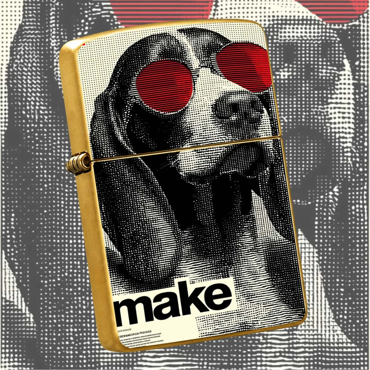 Creative Pop Art Cool Hound With Red Sunglasses Lighter, Retro Halftone Art Stylish Portable Accessory, Ideal For Outdoor Camping, Aroma Lighting, Birthday Vibe Boost, Daily Use, Gifting, Multi-Scenario Functional Unique Tren