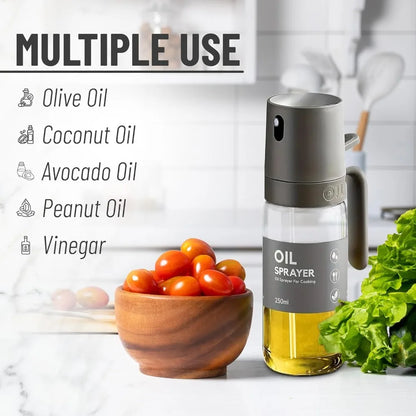 Oil Sprayer Kitchen Tools for Cooking,Borosilicate Glass Oil Sprayer,250ml Oil Spray Bottle for BBQ Kitchen Baking Roasting