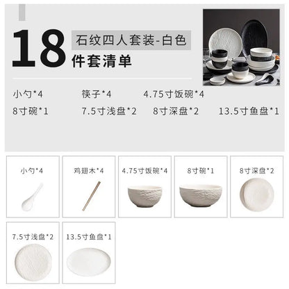 CiHui LIFE Premium Dishes New Tableware Set Household Ceramic Bowl Set Light Luxury 2023