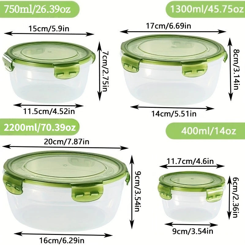 8-Piece Stackable Food Storage Containers Set BPA-Free Leakproof Airtight for Snacks Fruits Vegetables Meat( 4 Boxes+4 Lids)