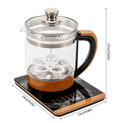 Multifunctional Electric Glass Kettle 1.8L with 18 Modes & Tea Strainer, 800W Smart Kettle,12 Temp Keep Warm for Coffee Tea Soup
