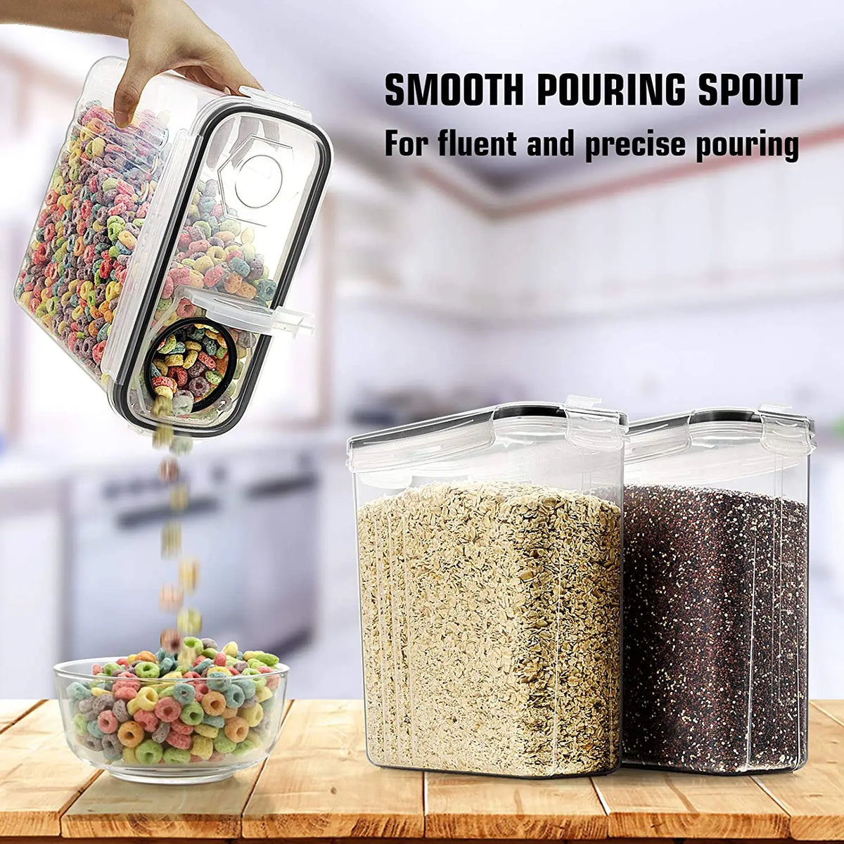 Cereal Containers Storage Set of 2/3/4  （2.5L 84oz）, Airtight Food Storage Containers for Kitchen & Pantry Organization, Cereal