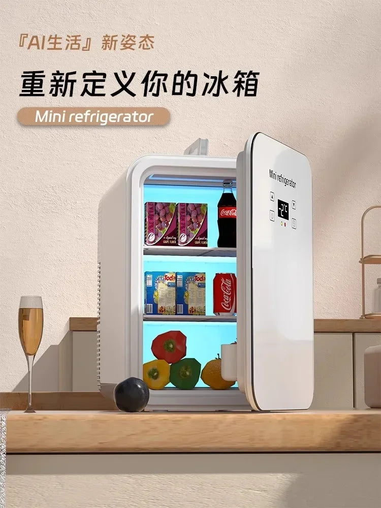 USB/220V Compact Portable Refrigerator for Cars, Dormitories, Beauty Masks, Makeup, and Breast Milk Storage DD