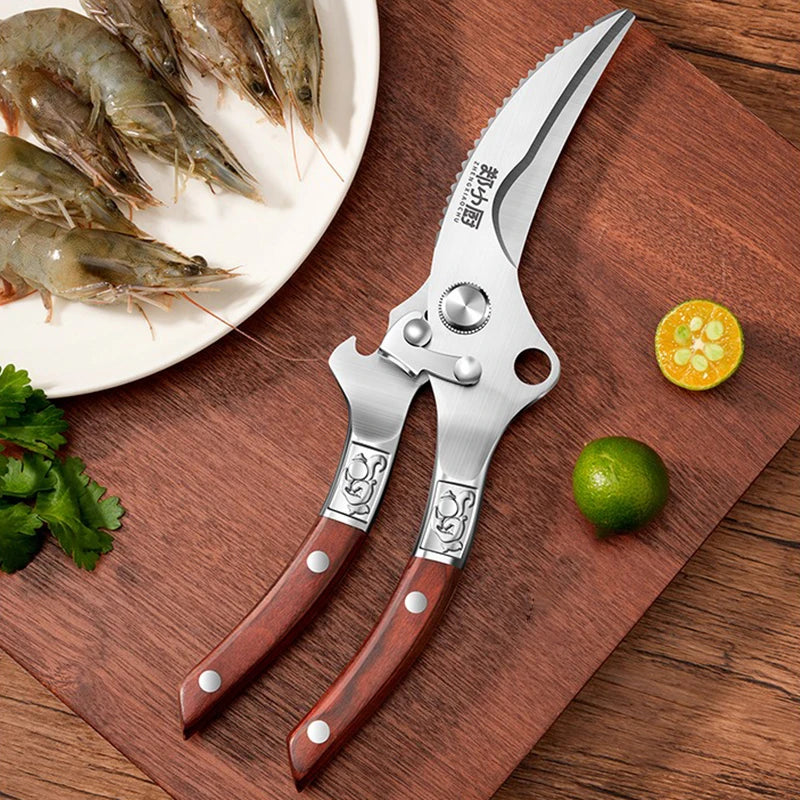Multi-purpose Kitchen scissors Stainless Steel Heavy-duty Poultry Shears suitable for Bones Chicken Meat Fish Seafood Vegetables