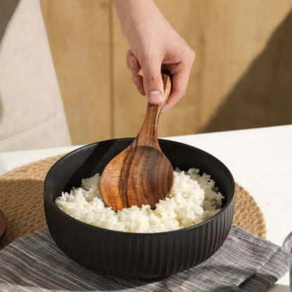 4-8pcs Wooden Cooking Spoon with Storage Bucket Durable Kitchen Utensils Set Natural Material Unbreakable Kitchen Shovel Set
