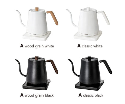 110V/220V Electric Kettle 800ml Hand Brew Coffee Pot Gooseneck Jug Slender Mouth Teapot 304 Stainless Steel Liner Kettle 1000W