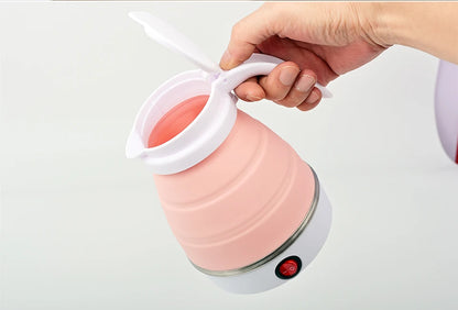 0.6L Mini foldable electric kettle portable electric kettle household travel water heater silicone compression 110V-220V