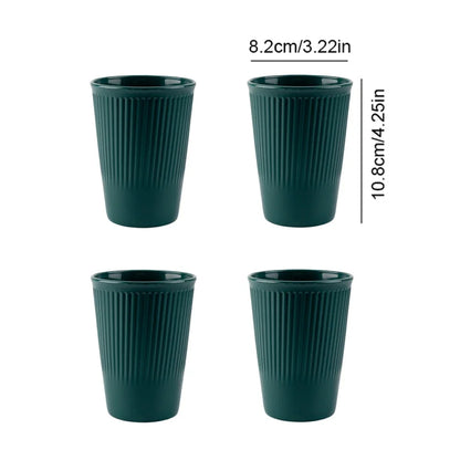 4/16Pcs Grey Straw Cutlery Set Dishes Bowls Disk Water Cup Tableware Plastic Unbreakable Polypropylene Kitchen Dinnerware