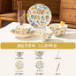 LingAo-Japanese Country Style Ceramic Tableware Set of Plates and Bowls with Underglaze Colors