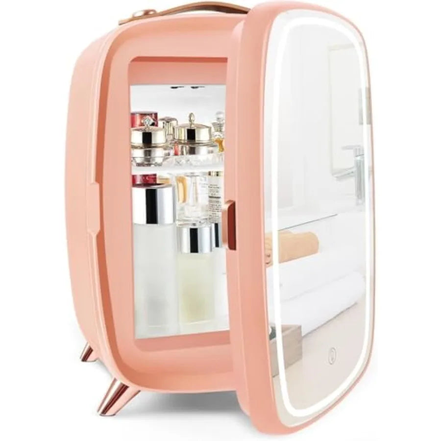 Mini Skincare Fridge 6L Ultra-Quiet Beauty Fridge for Cosmetics and Drinks 6°C Cooling + 20dB Silent Adjustable Shelves and Por