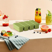 4 Grids Silicone Ice Cubes Trays With Lid Homemade Popsicle Mould Food Freezing Container for Freezer Molds for Soups and Sauces