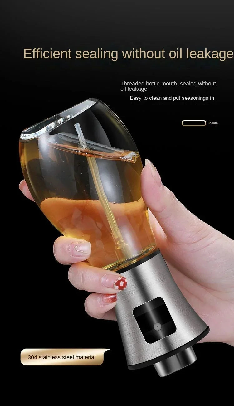 Kitchen Oil Sprayer for Cooking,6.8oz/200ml Olive Oil or Vinegar, Trigger Design,Stainless Steel Vinegar Glass Spray Bottle